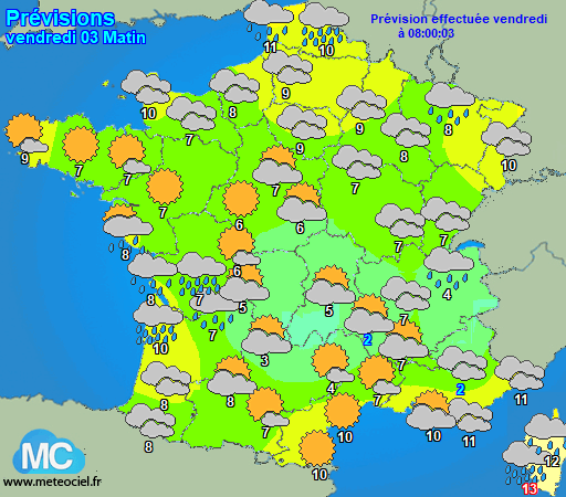 Carte prévisions meteociel.fr